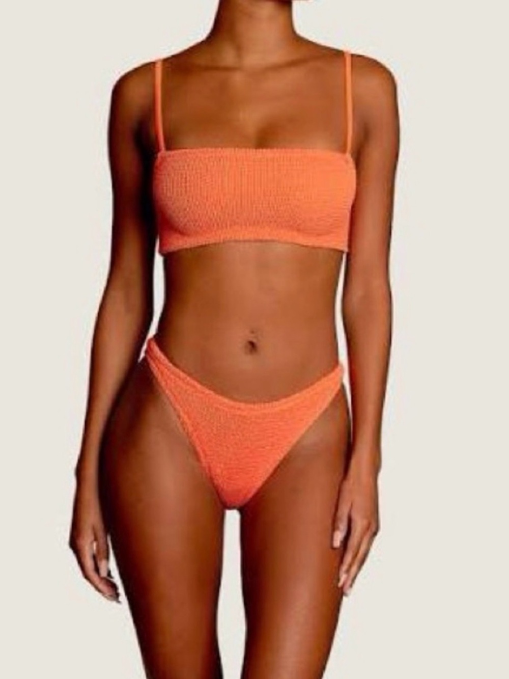 HUNZA G Gigi Orange Two-Piece Bikini Set